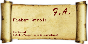 Fieber Arnold névjegykártya